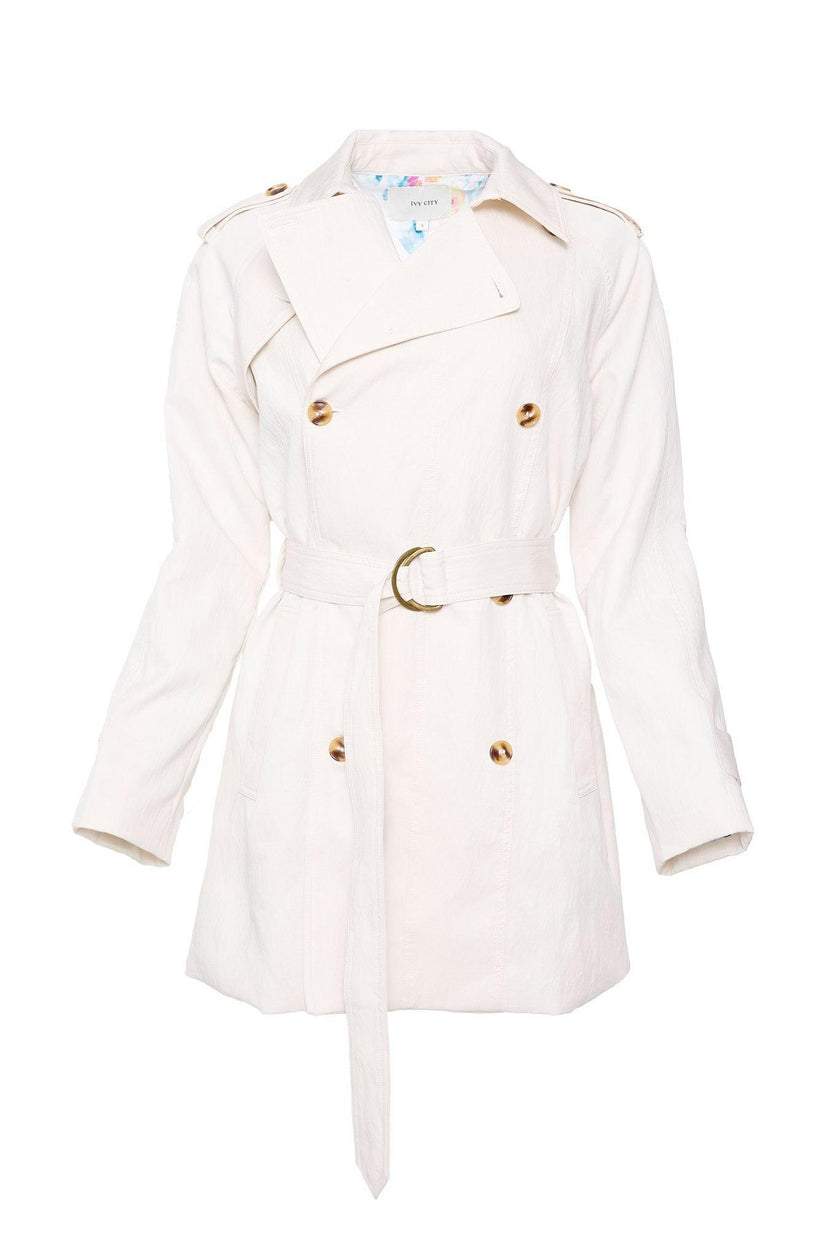 Linden Trench Coat in Blue Bouquet