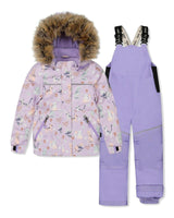 Two Piece Discover Snowsuit Purple Printed Cats