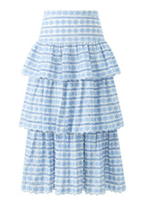 Odessa Frill Embroidered Maxi Skirt