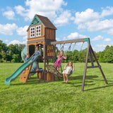 Flagstaff Fort Wooden Outdoor Swing Set