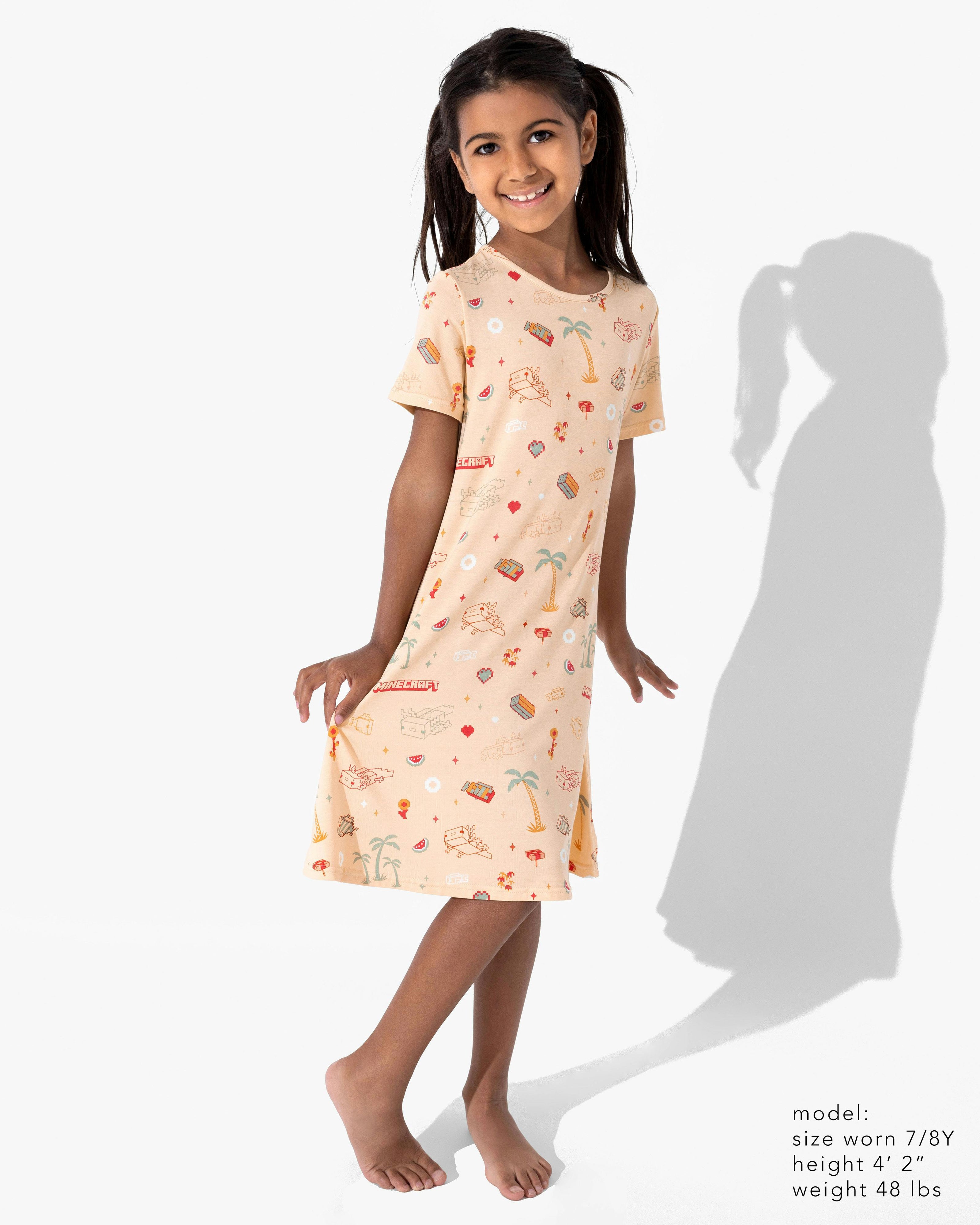 Minecraft: Summer Vibes Bamboo Girls' Short Sleeve Dress