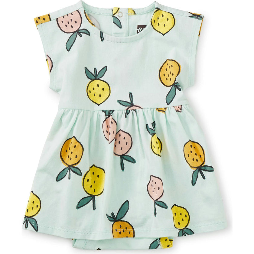 Printed Cap Sleeve Bodysuit Dress, Green
