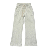 Girls Terry Wide Leg Pants in Heathered Oat