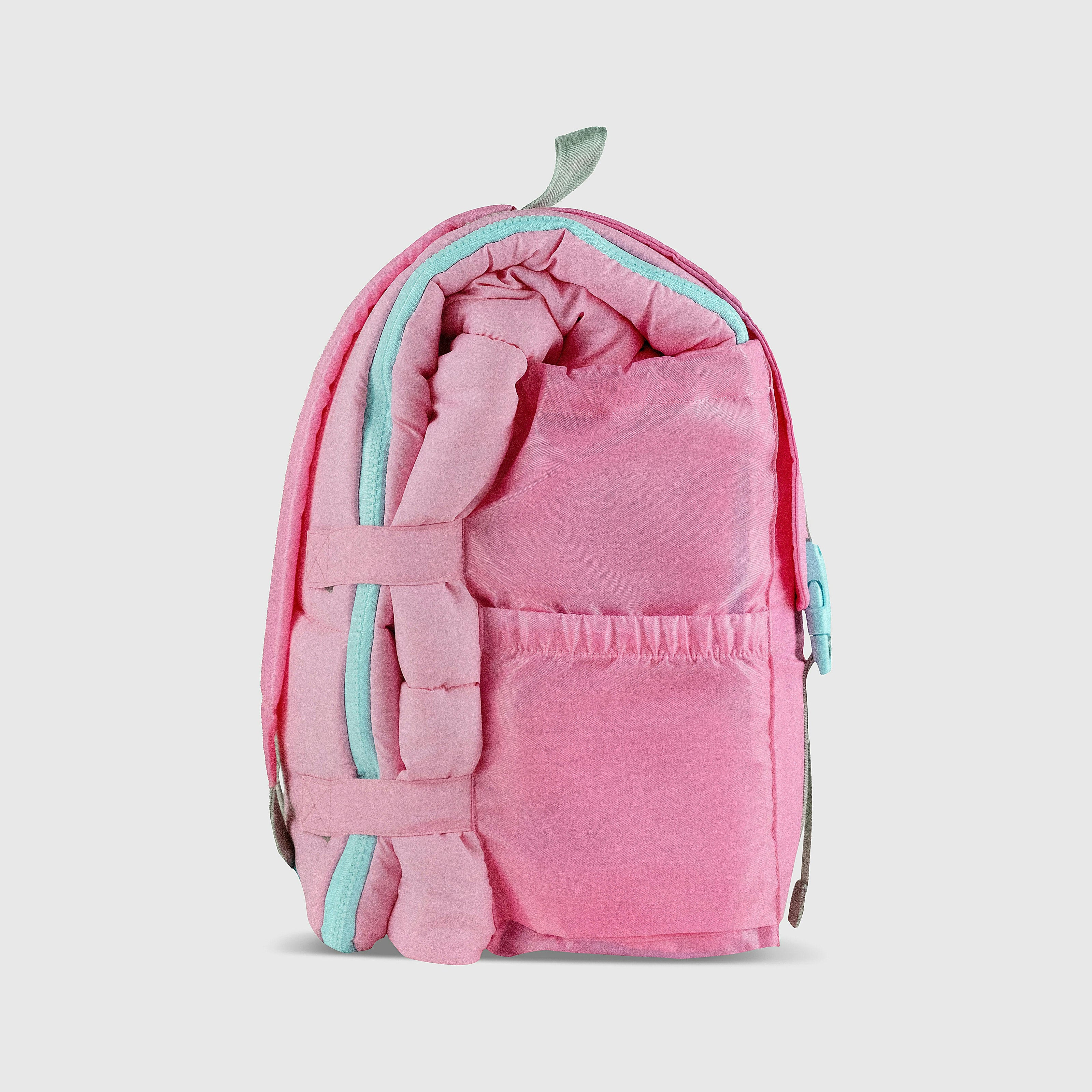Sleep-N-Pack: Packable Sleeping Bag, Little Kid 3-6 yrs - Cosmos Pink/Glow-In-The-Dark Hearts