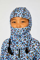Brushed Jersey Balaclava Blue Leopard Print