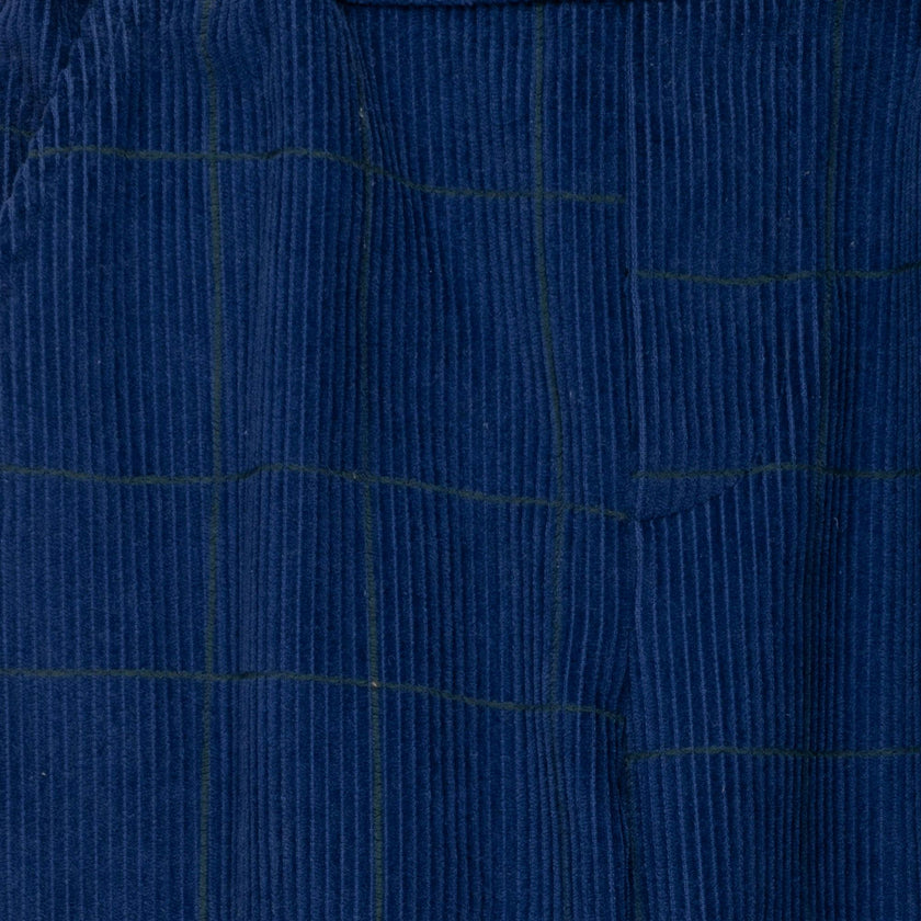 Navy Grid Corduroy