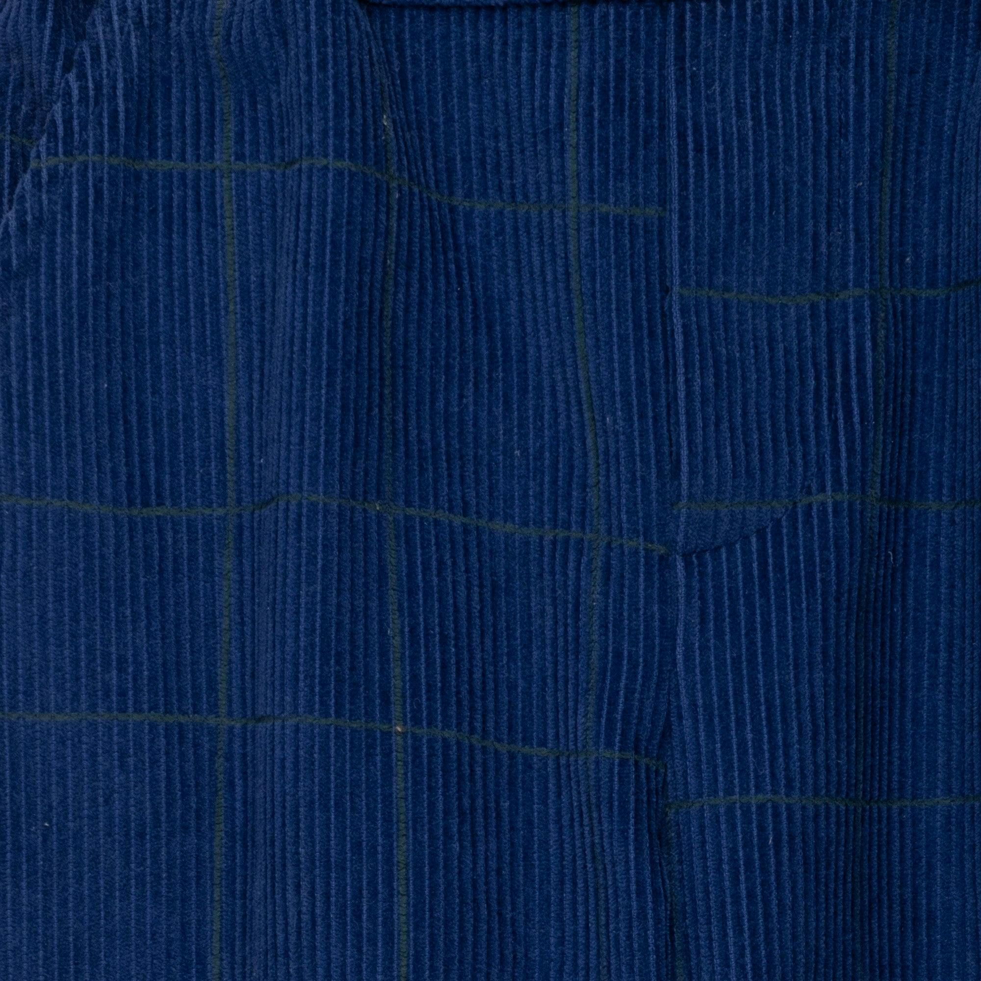 Navy Grid Corduroy