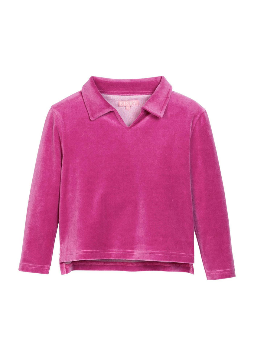 Polo Pullover - Magenta Velour