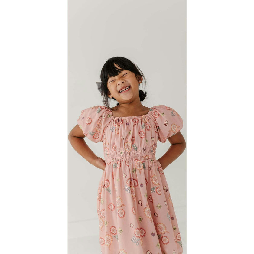 Peasant Bubble Sleeve Dress