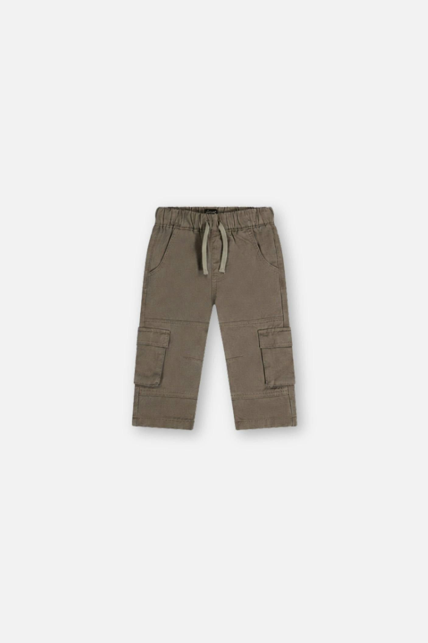 Baby Twill Pants with Cargo Pockets Grey
