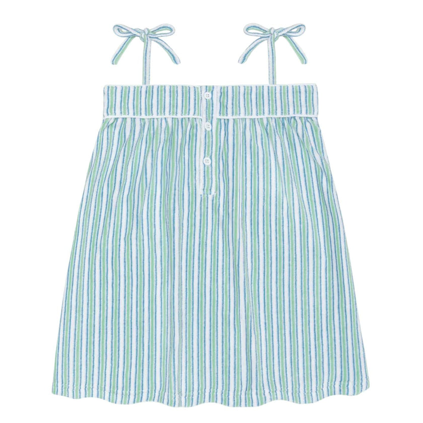 girls tamarin stripe french terry tie-strap dress