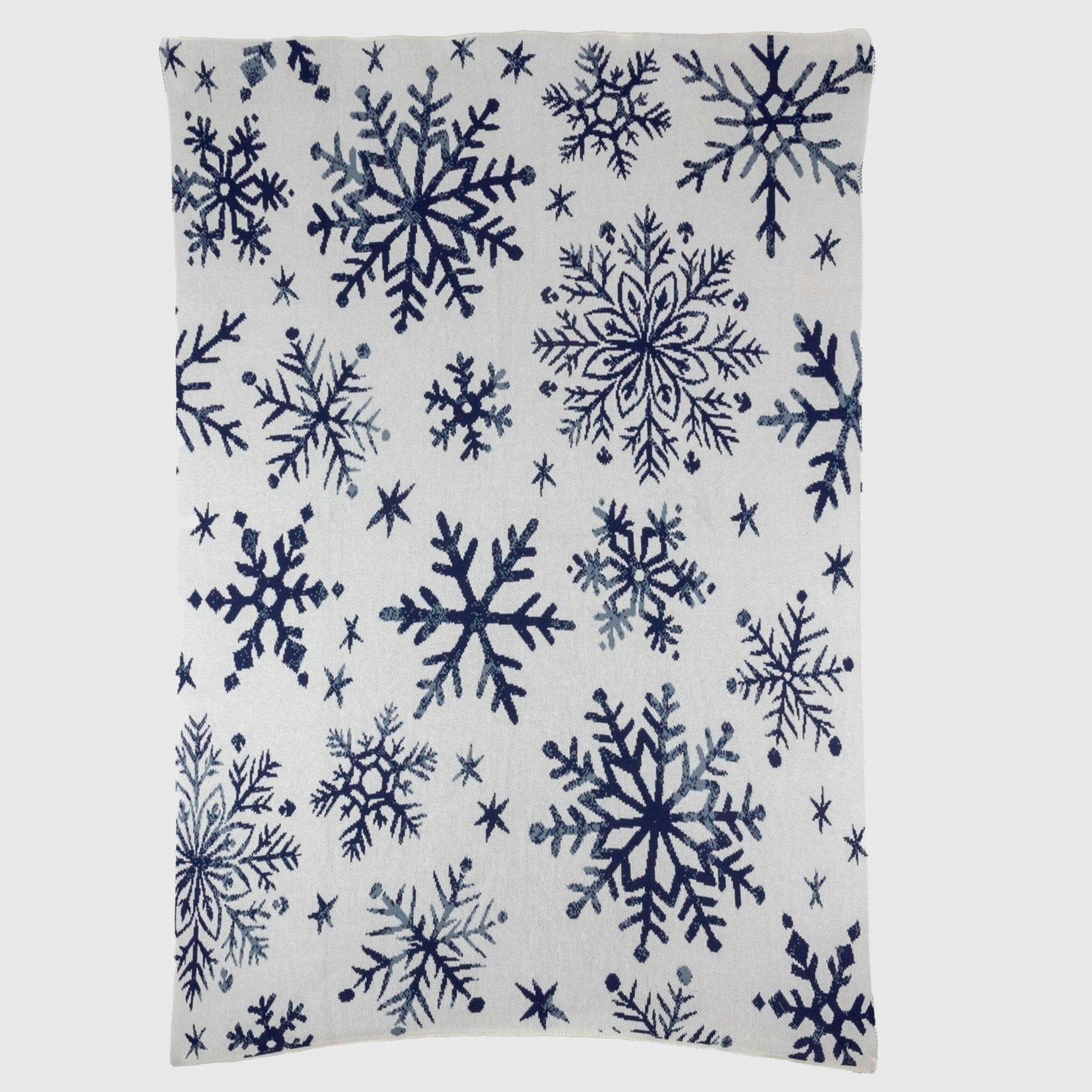 Cotton Sustainable Knit Throw | Nordic Snowflakes