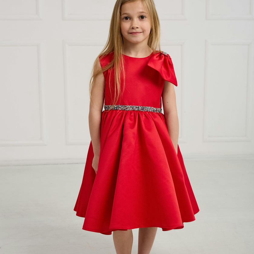 Red Satin Party Dress