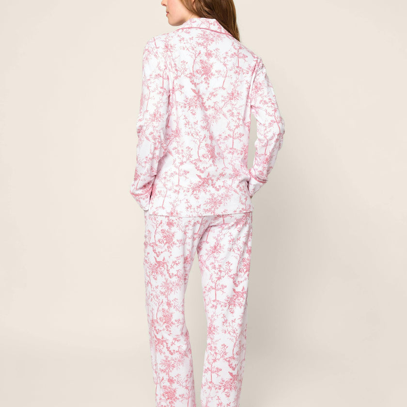 Women's Pima Pajama Set in Pink Timeless Toile
