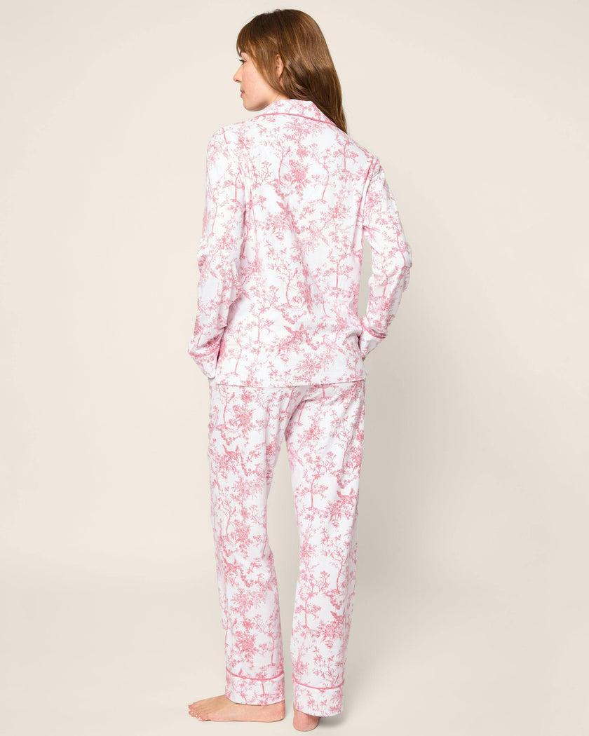 Women's Pima Pajama Set in Pink Timeless Toile