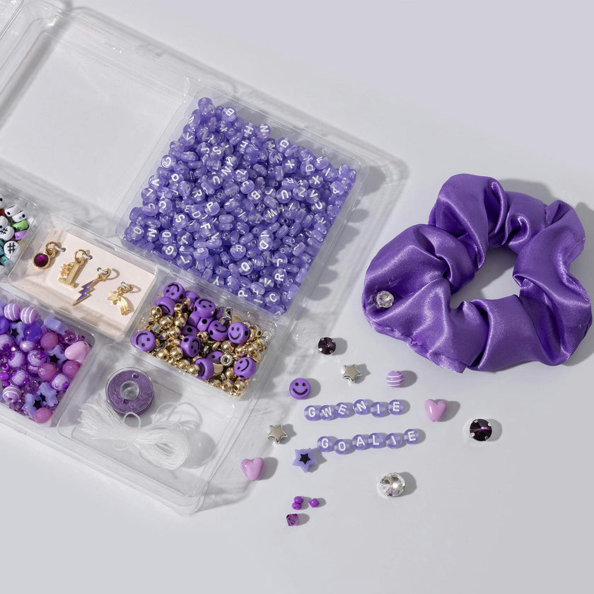 Purple DIY Beaded Scrunchie Kit
