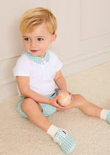 Lucas Check Button Detail Bloomers in Green (1mth-2yrs)