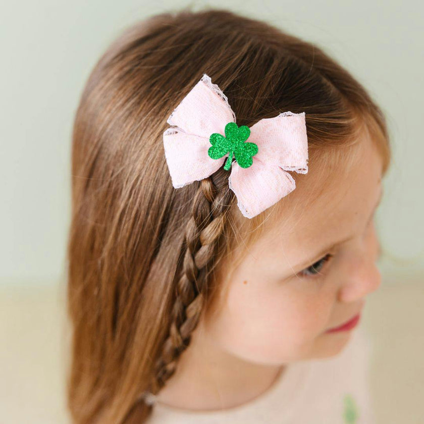 Shamrock Lace St. Patrick's Day Bow Clip