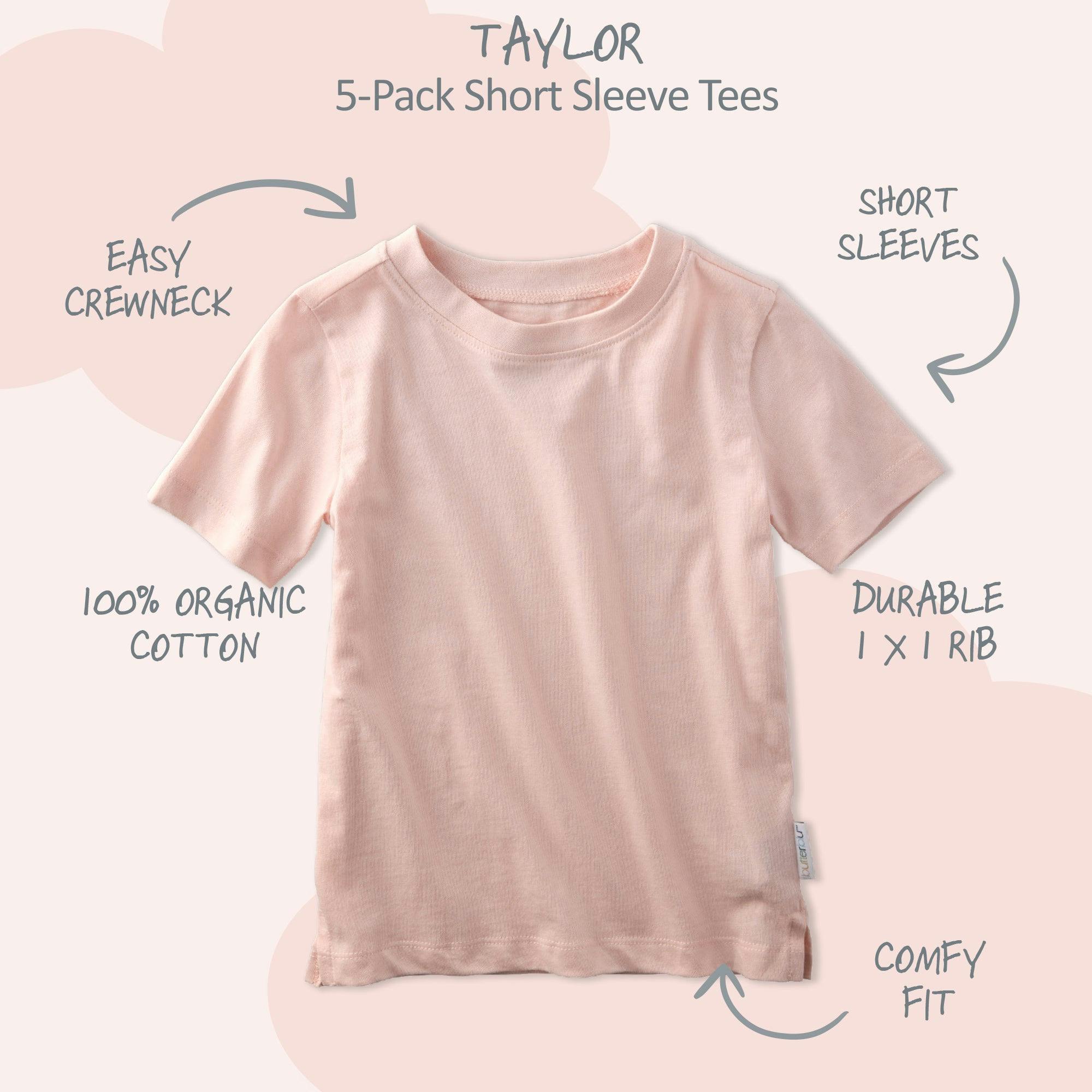 TAYLOR 5-Pack Toddler Short Sleeve T-Shirts
