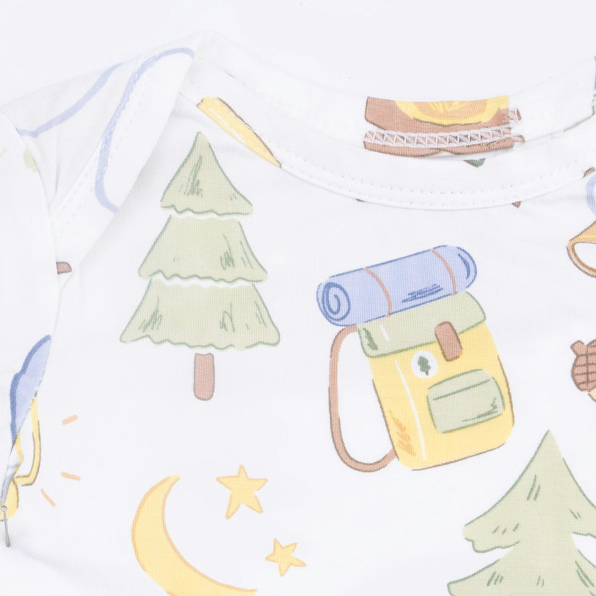 Camping Blue - Short Sleeve Bodysuit