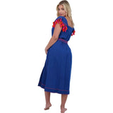 Maxi Sandrine Women's Dress Classic Blue Embroidery, Blue
