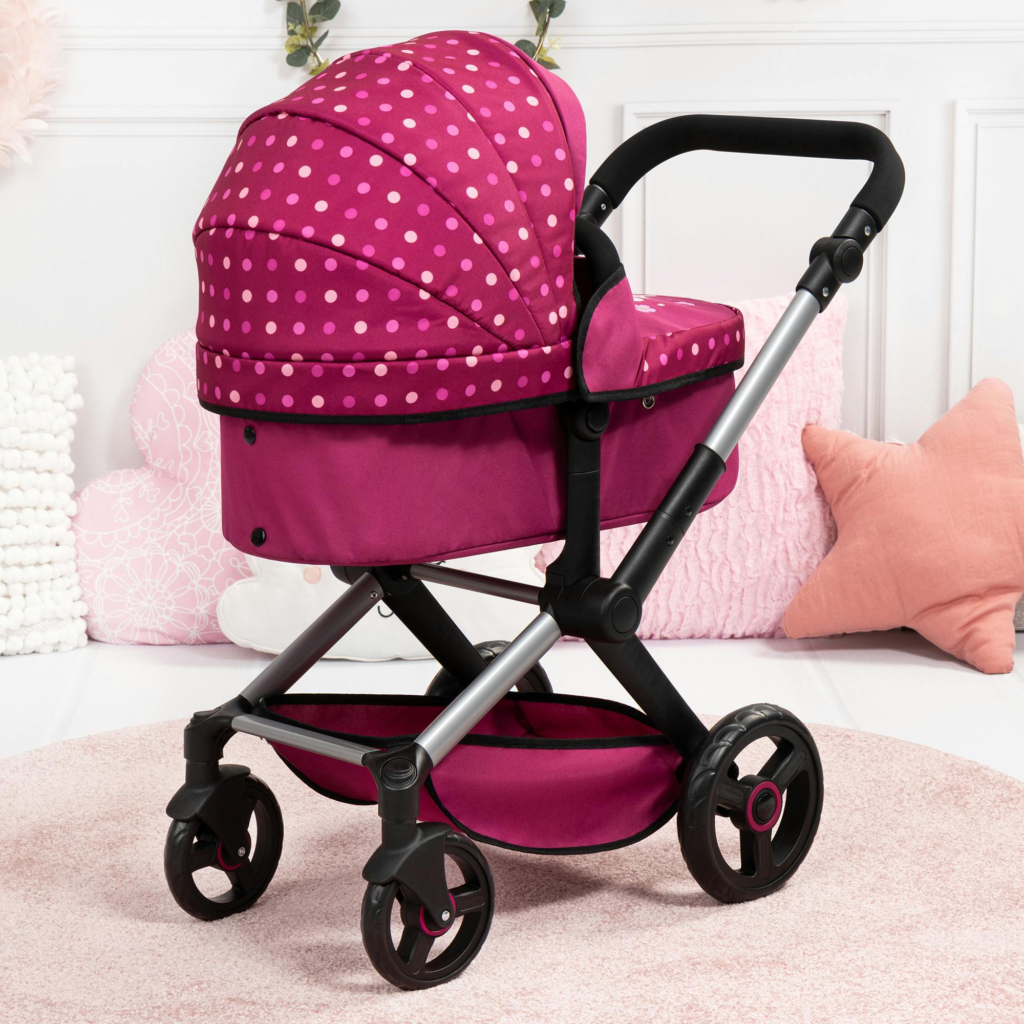 Bayer Design Dolls: Pram Xeo - Bordeaux, White, Fairy