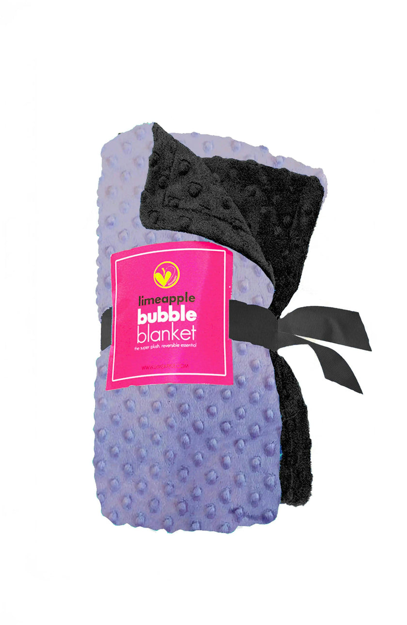 Reversible Minky Bubble Blanket - Peri/Black