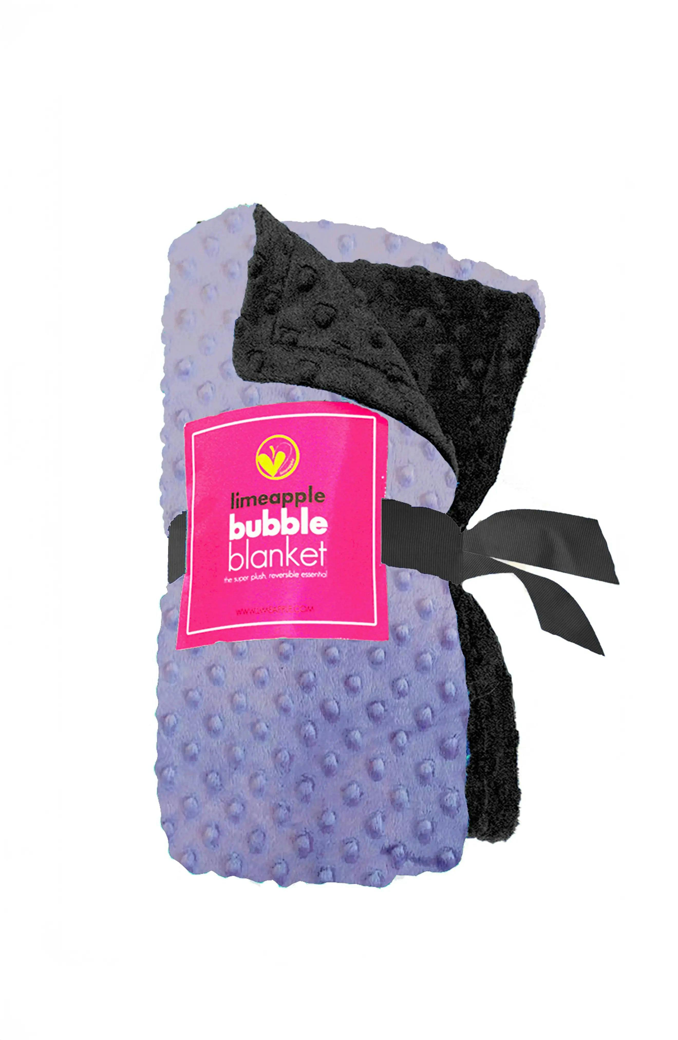 Reversible Minky Bubble Blanket - Peri/Black