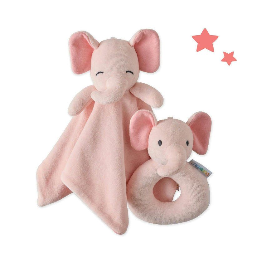 SNUGGLE + SHAKE - Baby Lovey Security Blanket Toy and Rattle Set