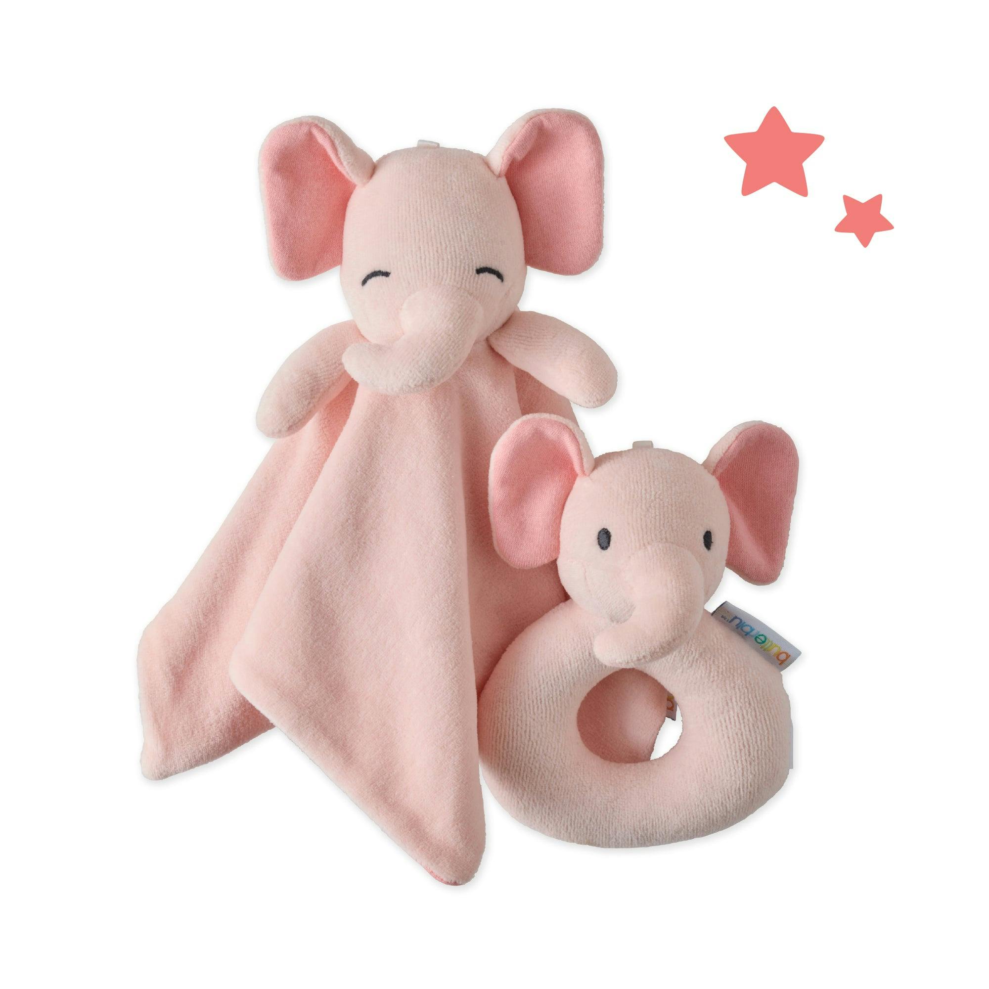 SNUGGLE + SHAKE - Baby Lovey Security Blanket Toy and Rattle Set