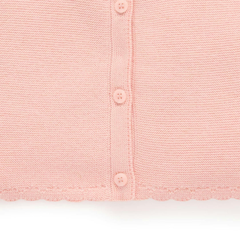 Scalloped Cardigan Guava Melange