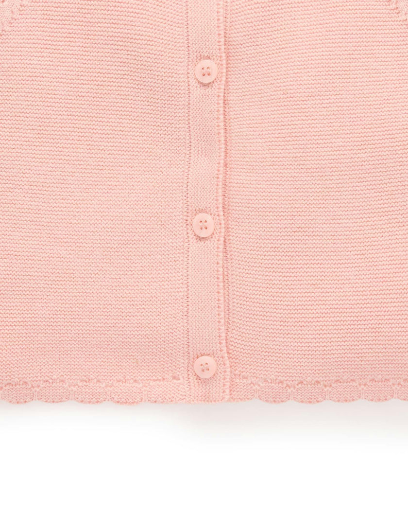 Scalloped Cardigan Guava Melange