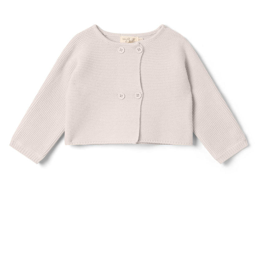 Double Breasted Knit Cardigan Dark Almond