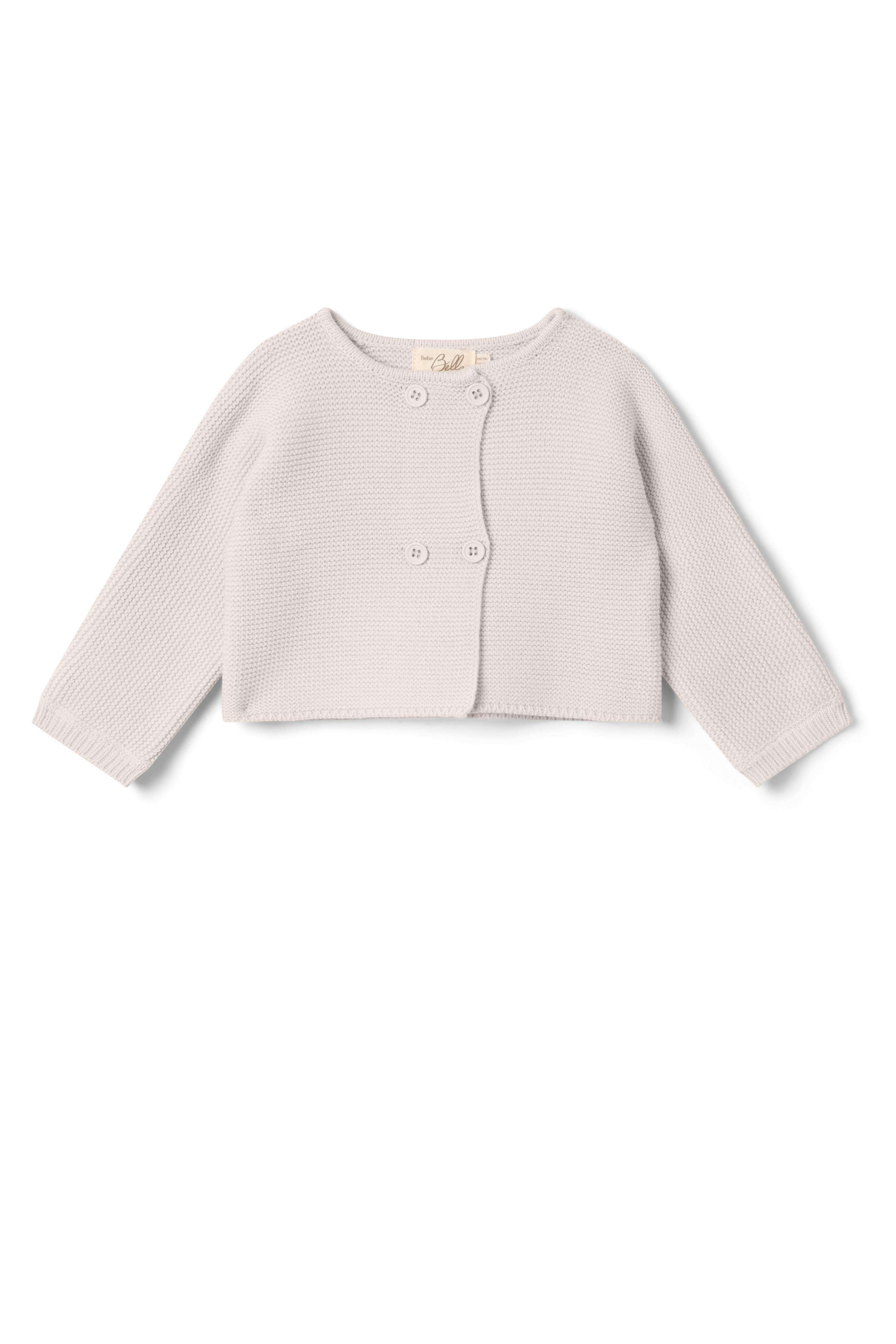 Double Breasted Knit Cardigan Dark Almond