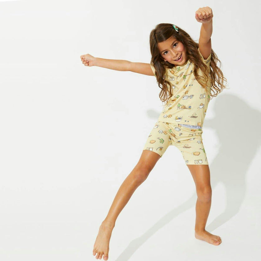 Love You Brunches Bamboo Kids Pajama Short Set