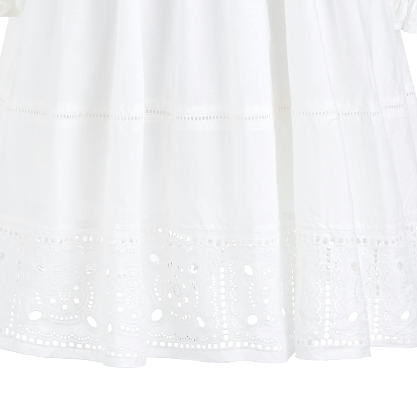White Eyelet Embroidered Dress
