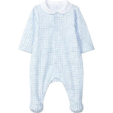 LARANJINHA Windowpane Footed Pajamas - Blue