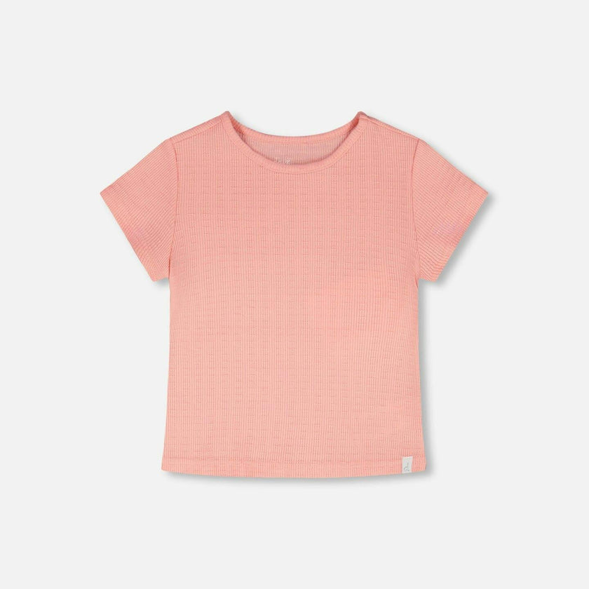 Crinkle Jersey T-Shirt Off Peach Pink