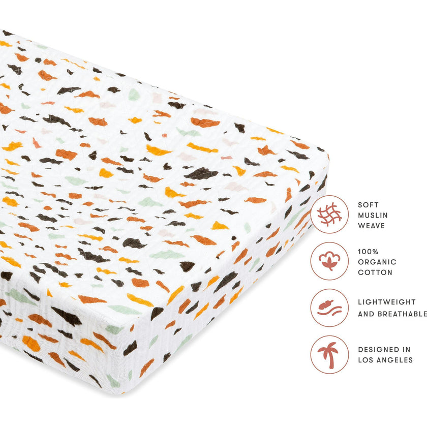 Organic Muslin Cotton Quilted Changing Pad Cover