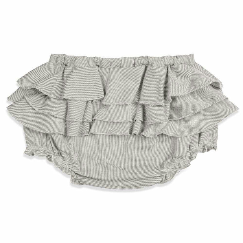 Grey Pinstripe Ruffle Bloomer