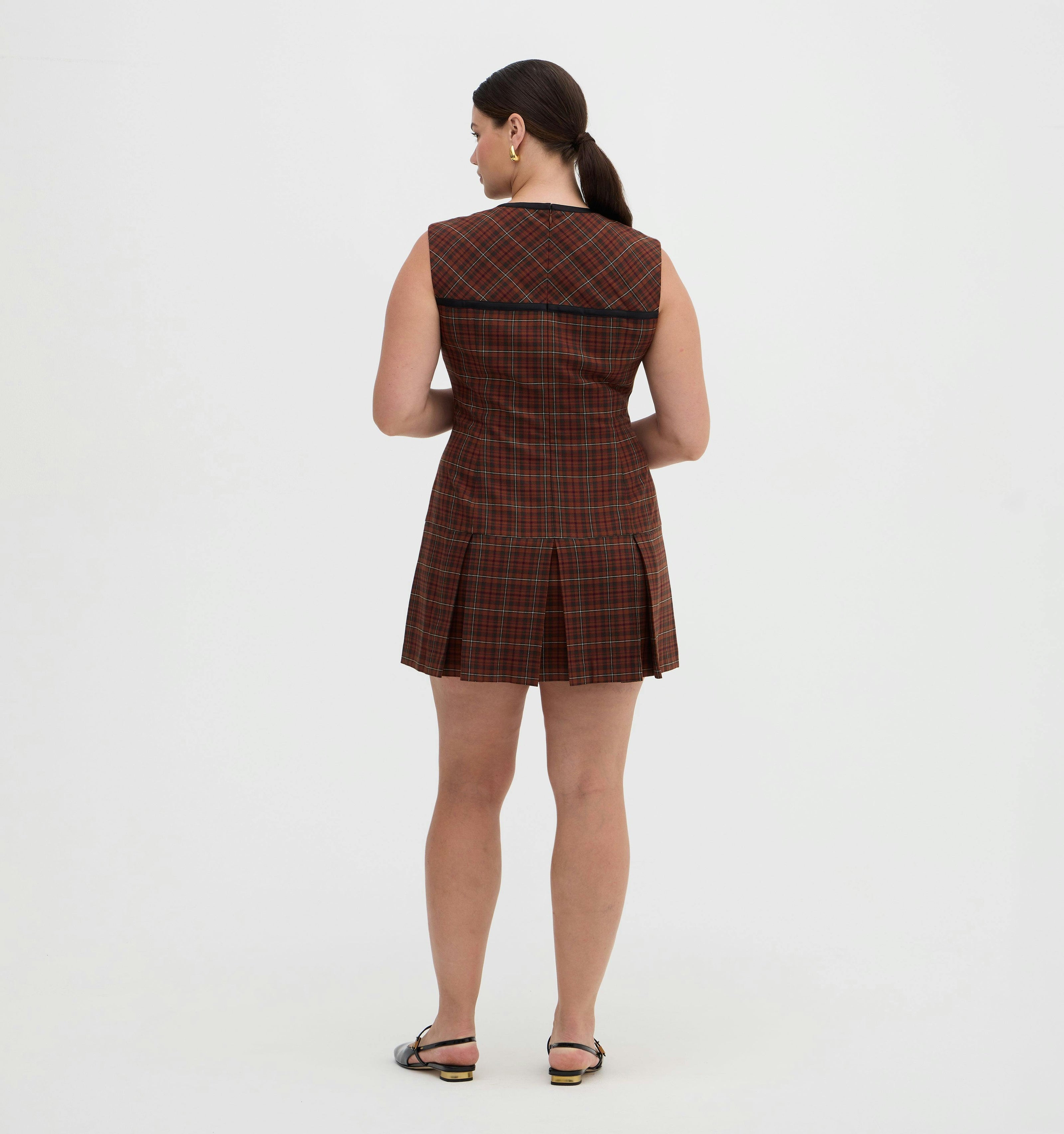 The Michelle Dress - Chestnut Plaid