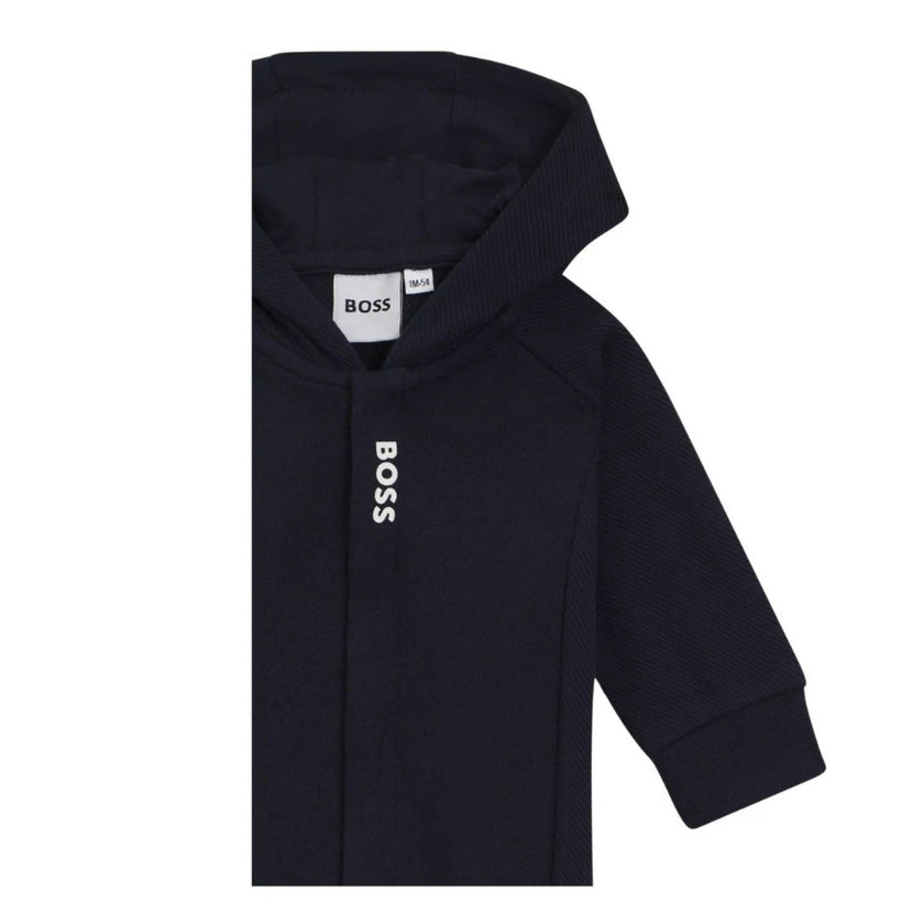 Navy Hooded All In One Jumpsuit