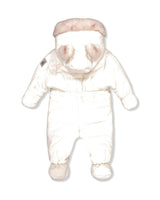 Baby One Piece Snowsuit For Car Seats Off White