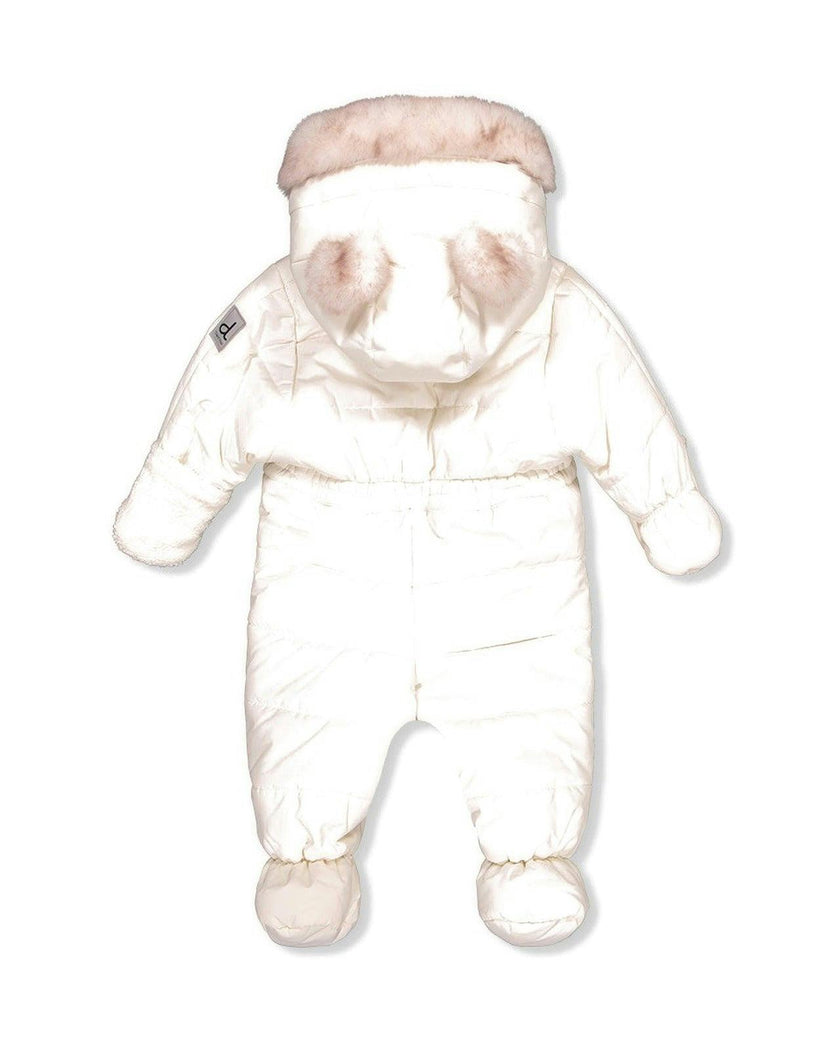 Baby One Piece Snowsuit For Car Seats Off White