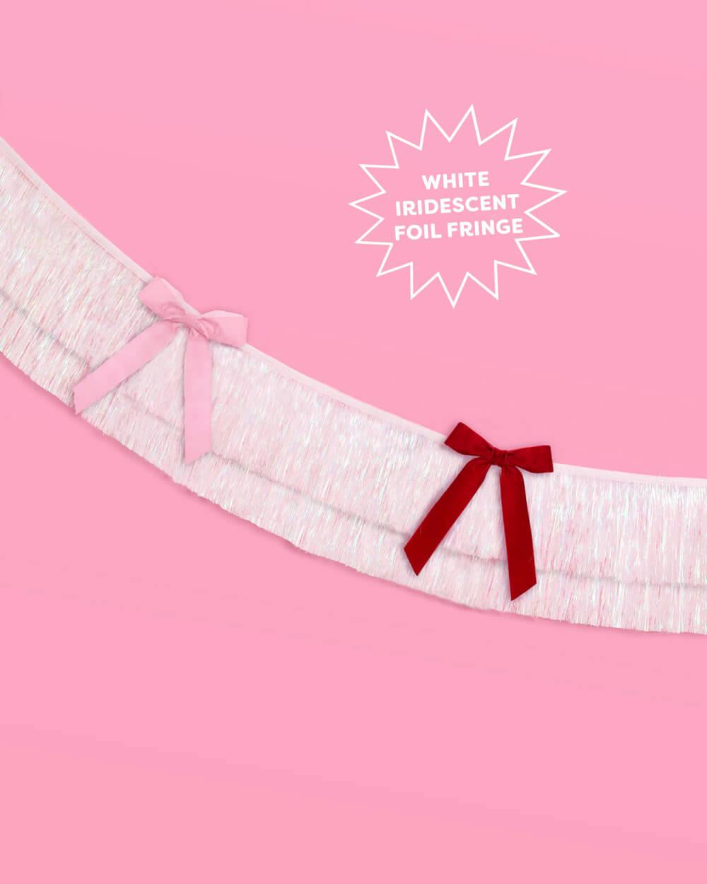 Bow Bliss Banner - layered fringe + velvet bows