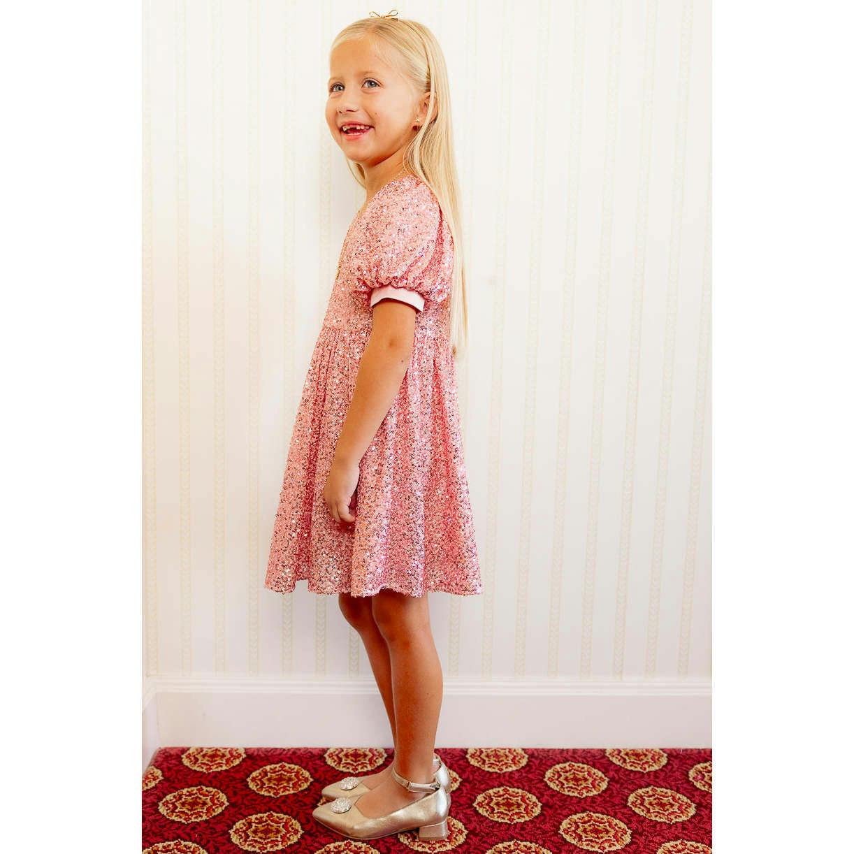 Mini Marisol Dress in Pink Sequin