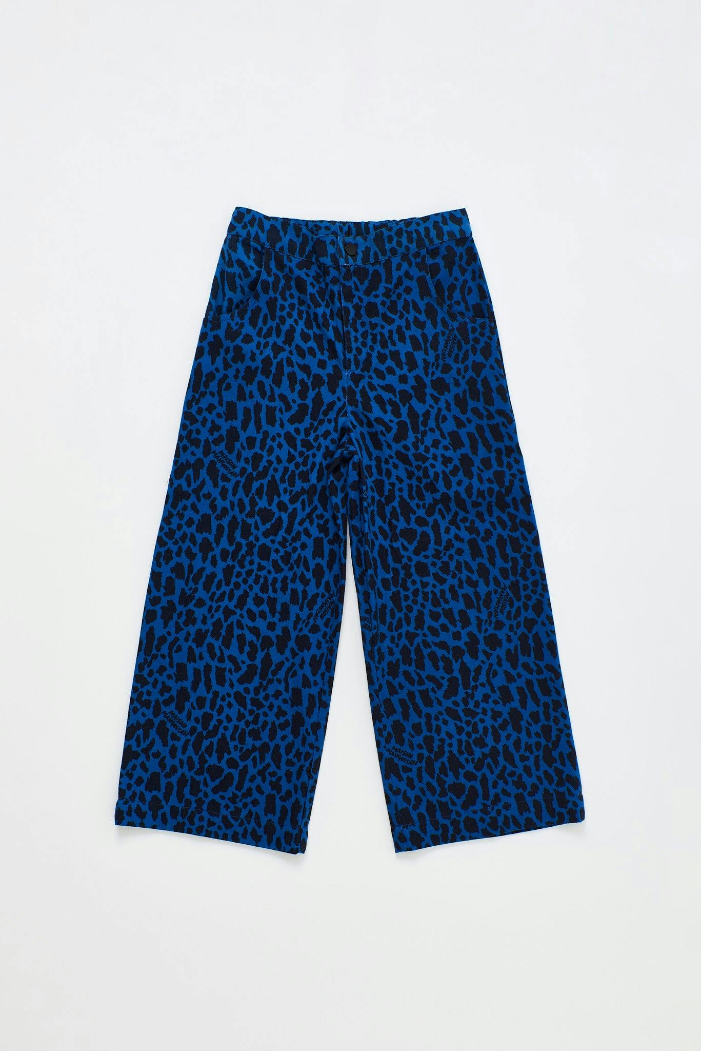 ANIMAL PRINT PANTS BLUE