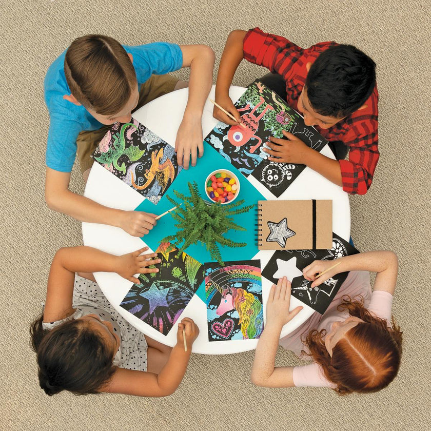 Scratch and Scribble Scratch Art Kit - Monster Pals - 8 Cards 1 Sticker Sheet