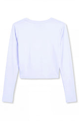 Pixie -  Ruched Long Sleeve Top - White
