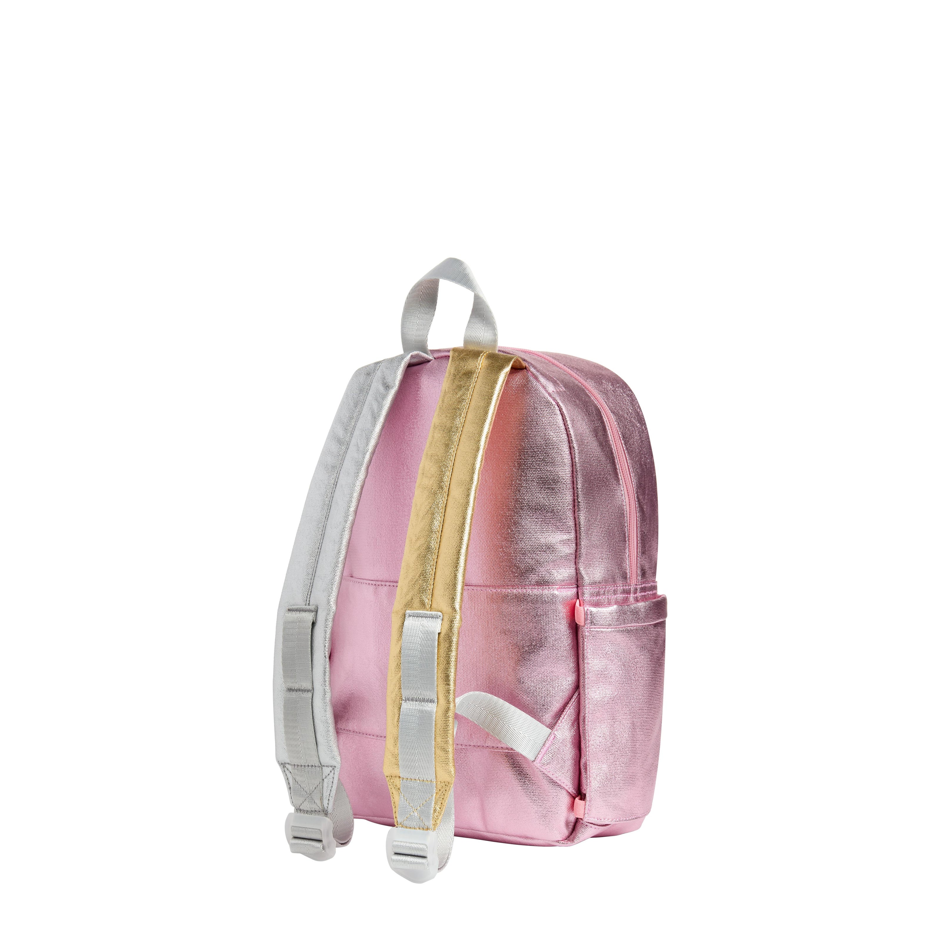 Kane Mini Backpack, Metallic Pink/Silver